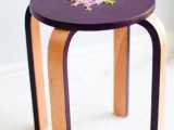 embroidered stool renovation