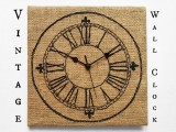 embroidered wall clock