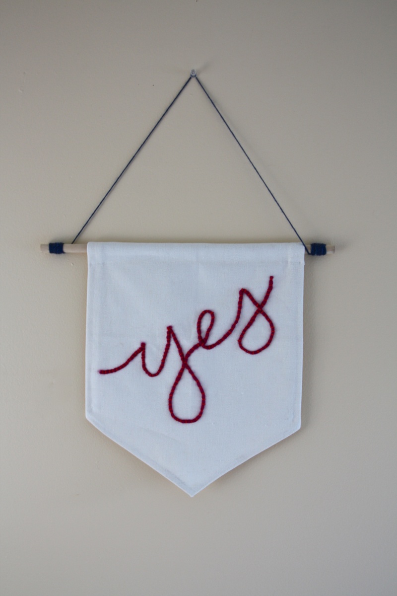 embroidered wall bunting