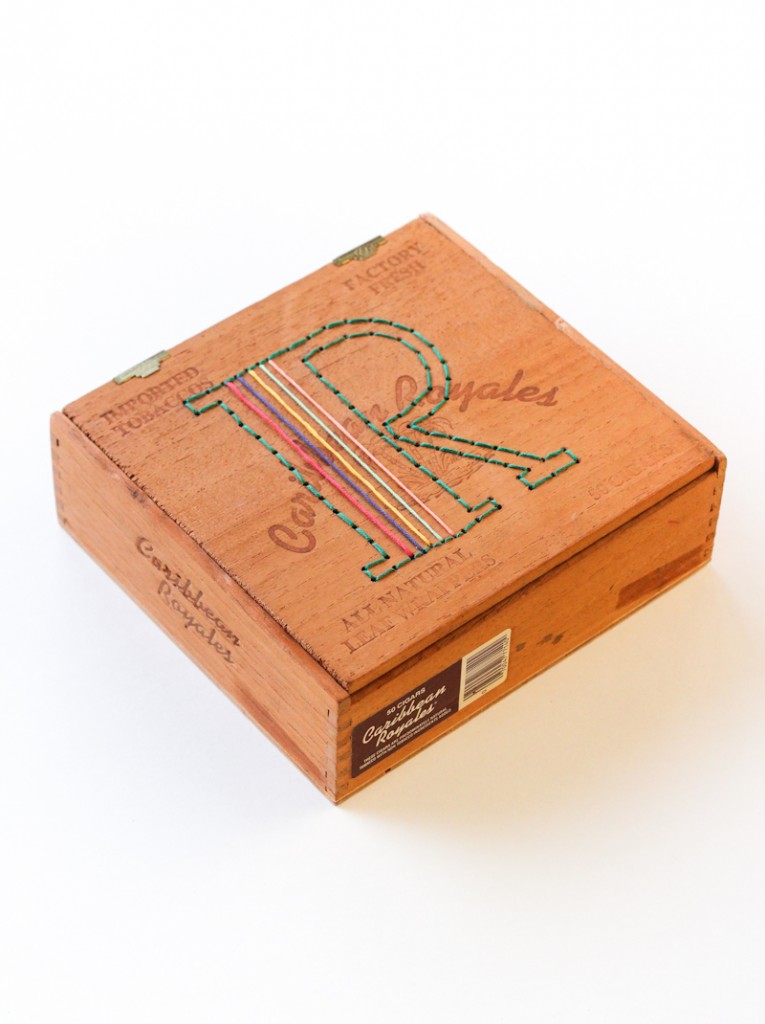 embroidered cigar box