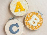 alphabet hoop art