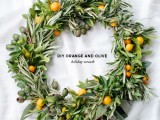 eucalyptus, orange and olive wreath