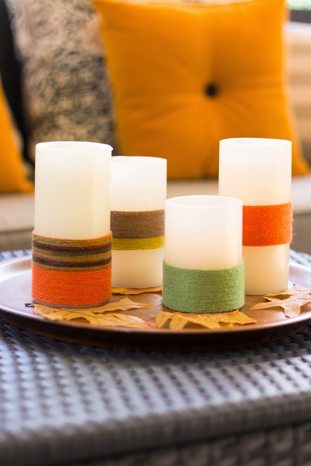 yarn wrapped candles (via designimprovised)