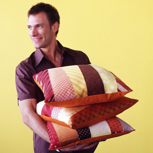 DIY Pillows Made With Ties As A Cool Father’s Day Gift