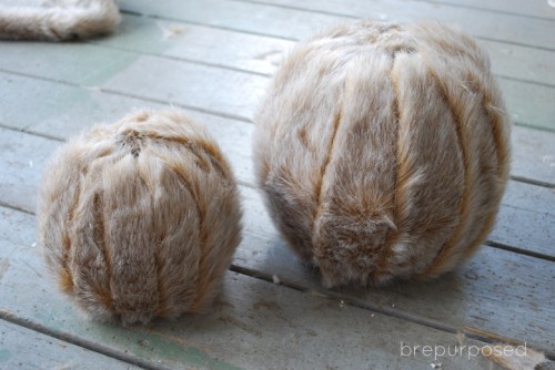 DIY Faux Fur Covered Pumpkins For Fall And Winter Decor