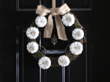 white mini pumpkin wreath