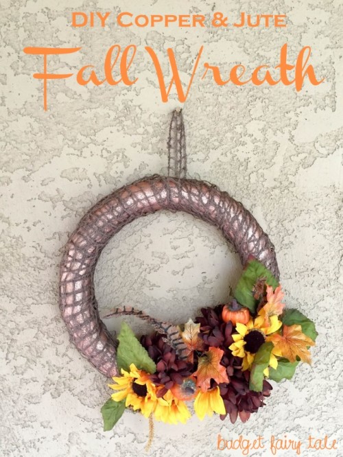 copper pumpkin wreath (via budgetfairytale)