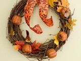 faux pumpkin wreath