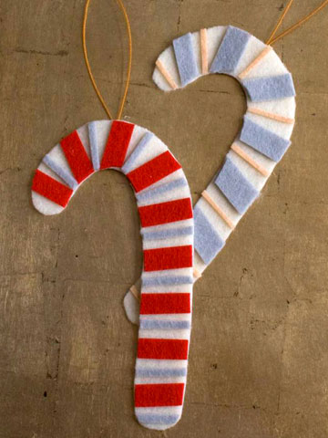 Candy cane ornaments