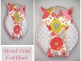 Diy Floral Print Owl Clock