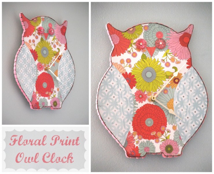 Diy Floral Print Owl Clock
