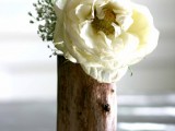 Diy Flower Vase Of Small Wood Log