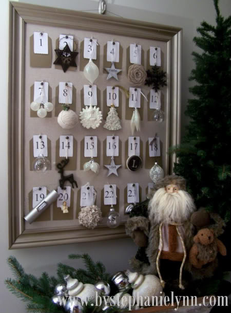 DIY Framed Christmas Ornament Advent Calendar