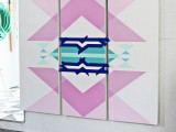 Diy Geometric Art Headboard Panels