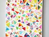 watercolor triangle wall art