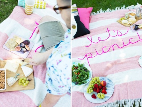 DIY Giant Embroidery Picnic Blanket