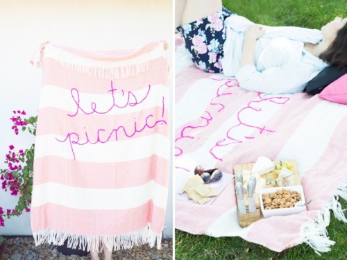 DIY Giant Embroidery Picnic Blanket
