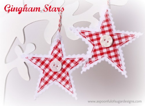 DIY Gingham Stars For Christmas Decor