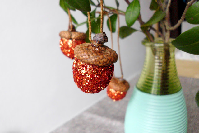Diy Glitter Acorn Ornaments