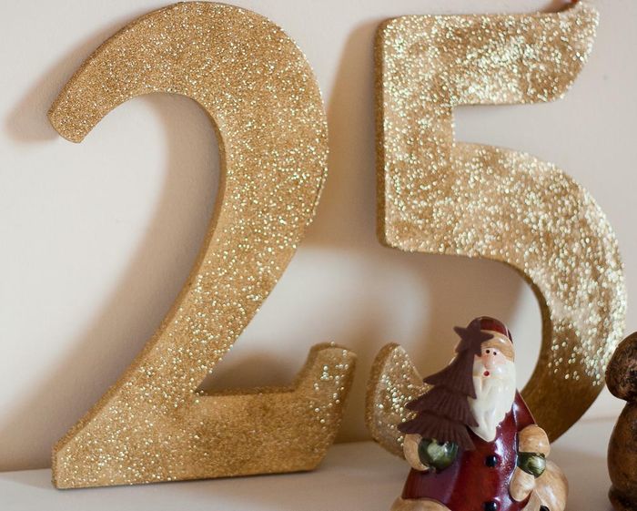 glitter Christmas numbers