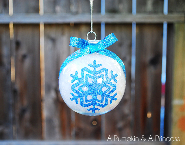 glitter snowflake ball ornament
