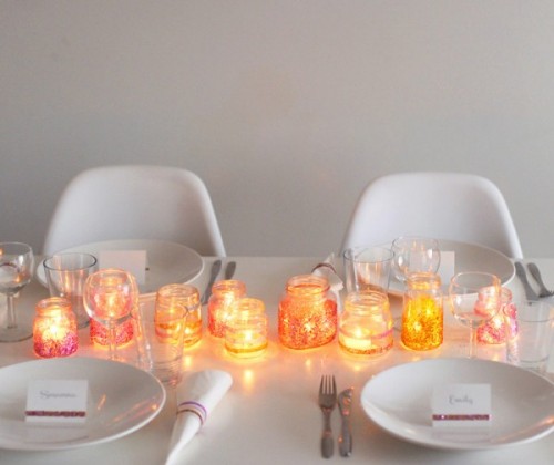 Diy Glitter Votives For Your Holiday Table
