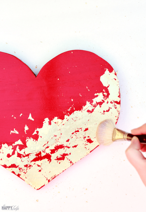DIY Gold Leaf Heart For Valentine’s Day Decor