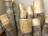 diy-gold-painted-logs-for-rustic-decor-1