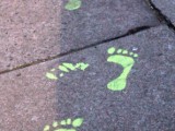neon Halloween footprints
