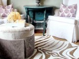 gold faux zebra rug