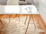 gold zebra rug