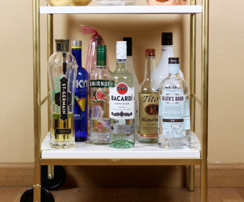 Picture Of diy ikea hack gold and marble bar cart  3