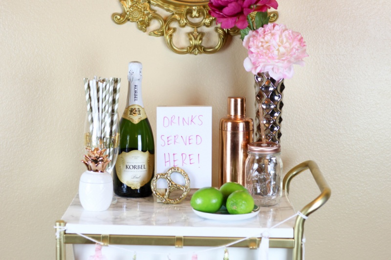 Picture Of diy ikea hack gold and marble bar cart  4
