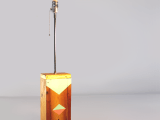 Diy Industrial Lamp With A Geometric Painted Wooden Base