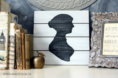 DIY Jane Austen Silhouette Art On Wood