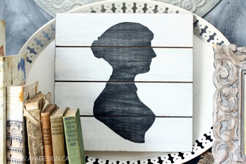 DIY Jane Austen Silhouette Art On Wood