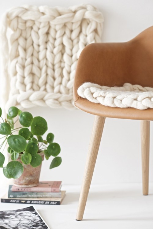 DIY Knit And Felt Seat Pad From Unspun Wool