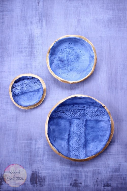 DIY Lacy Nesting Bowls In Navy Color