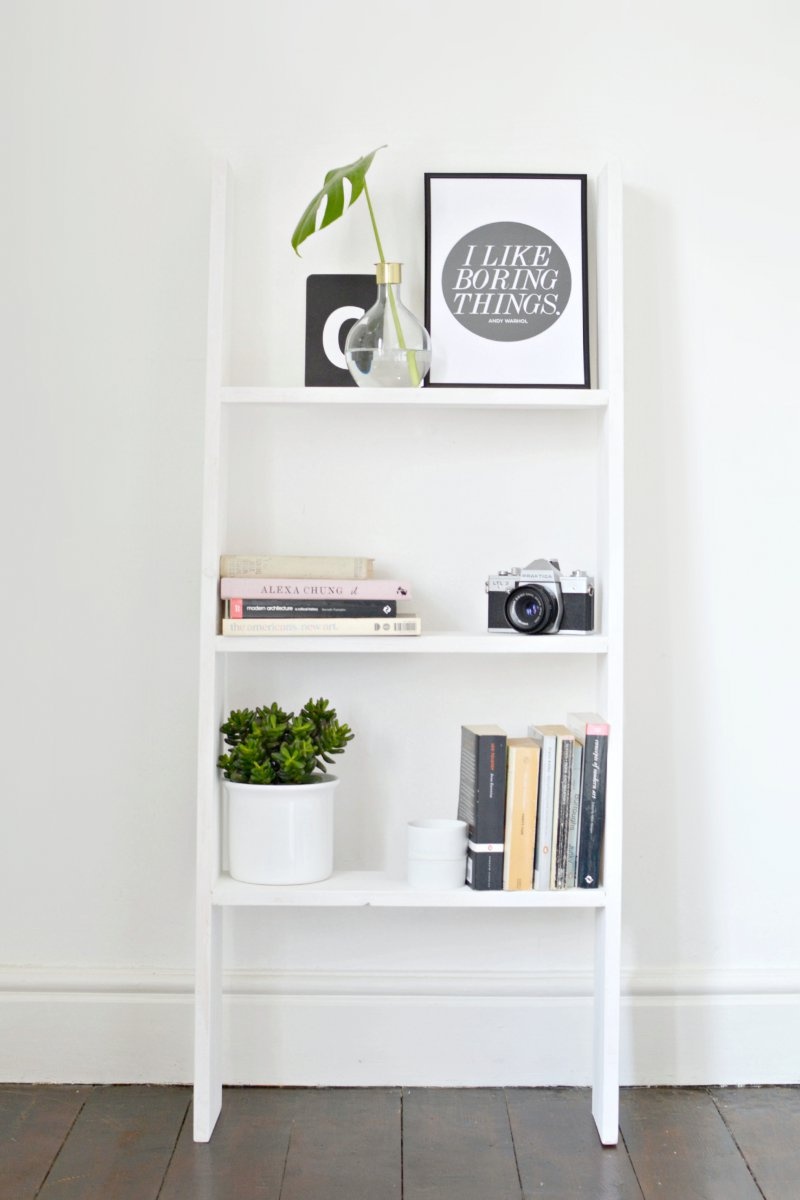 Picture Of diy ladder shelf perfect for small spaces  1