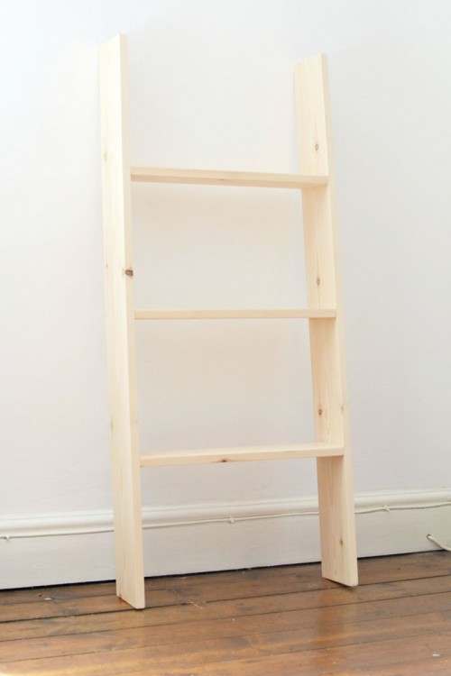 DIY Ladder Shelf Perfect For Small Spaces