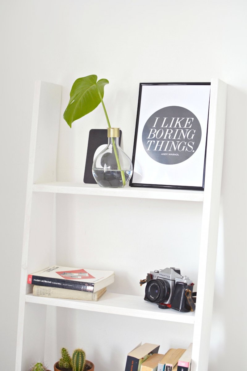 Picture Of diy ladder shelf perfect for small spaces  5