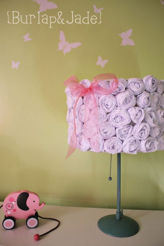 Diy Lamp Shade Covered With Roses