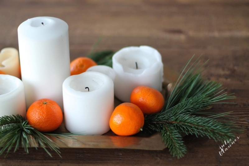 Picture Of diy last minute candle centerpiece for christmas  1