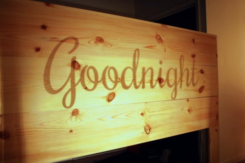 DIY Light Up ‘Good Night’ Headboard