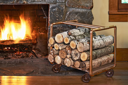 copper piping log holder (via thisoldhouse)