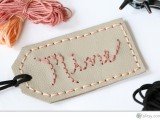 stitched leather suitcase tags