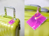fabric scrap luggage tags