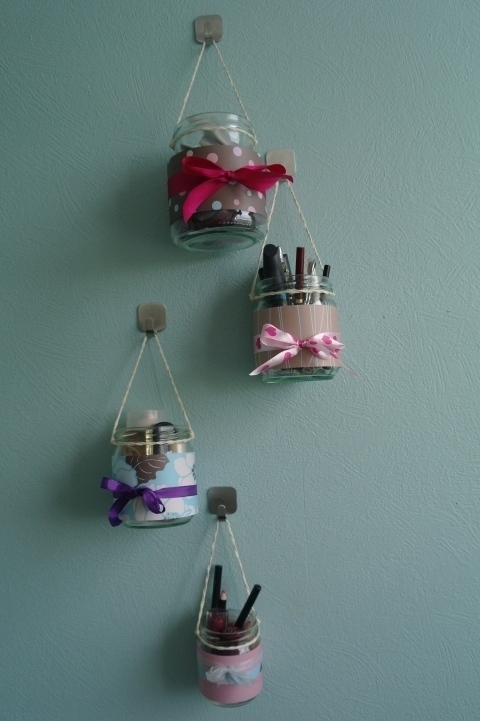 hanging mason jar organizers (via cutoutandkeep)