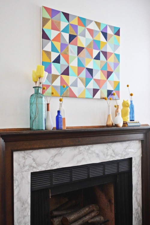 DIY Marble Fireplace Makeover With Contact Paper