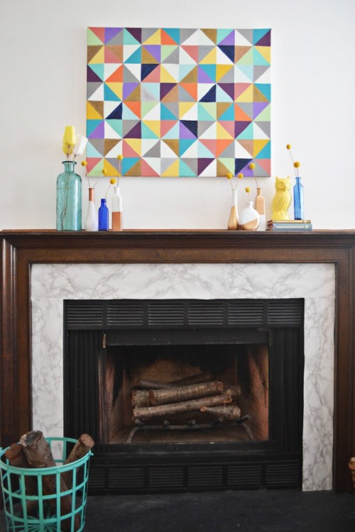 DIY Marble Fireplace Makeover With Contact Paper